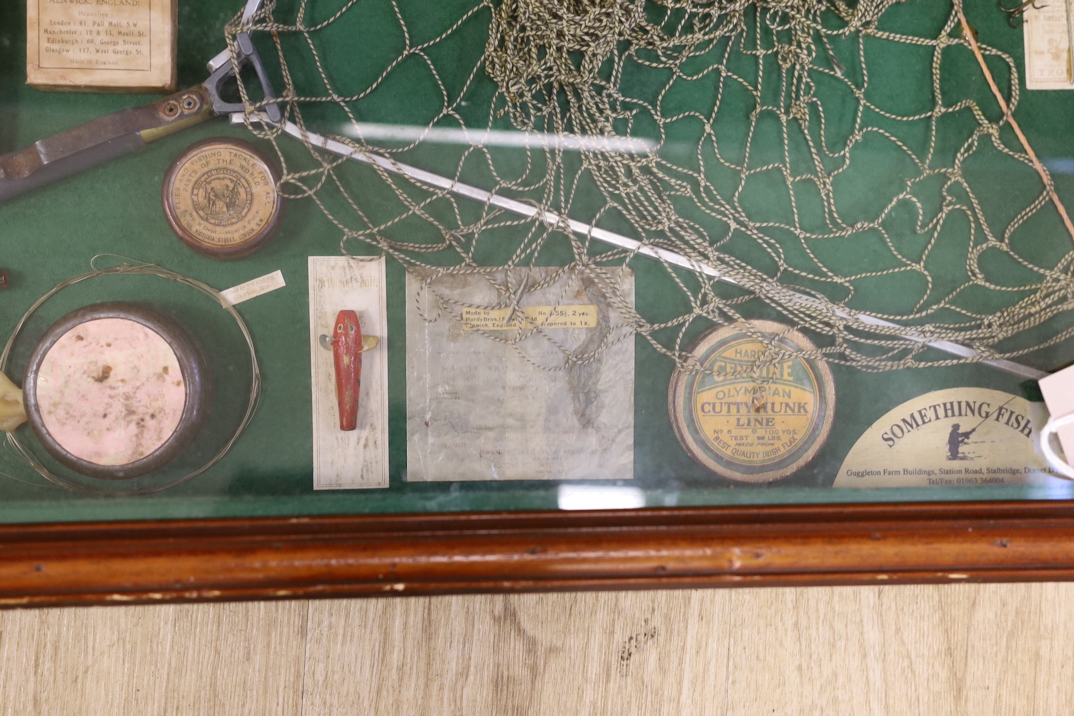 A cased fishing montage 66 x 132cm